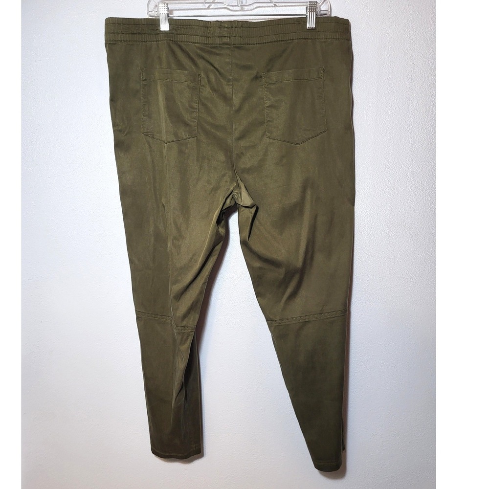 Lou & Grey Women Olive Green‎ Lyocell Cotton Blend Drawstring Ankle Pants Size M - Picture 2 of 9